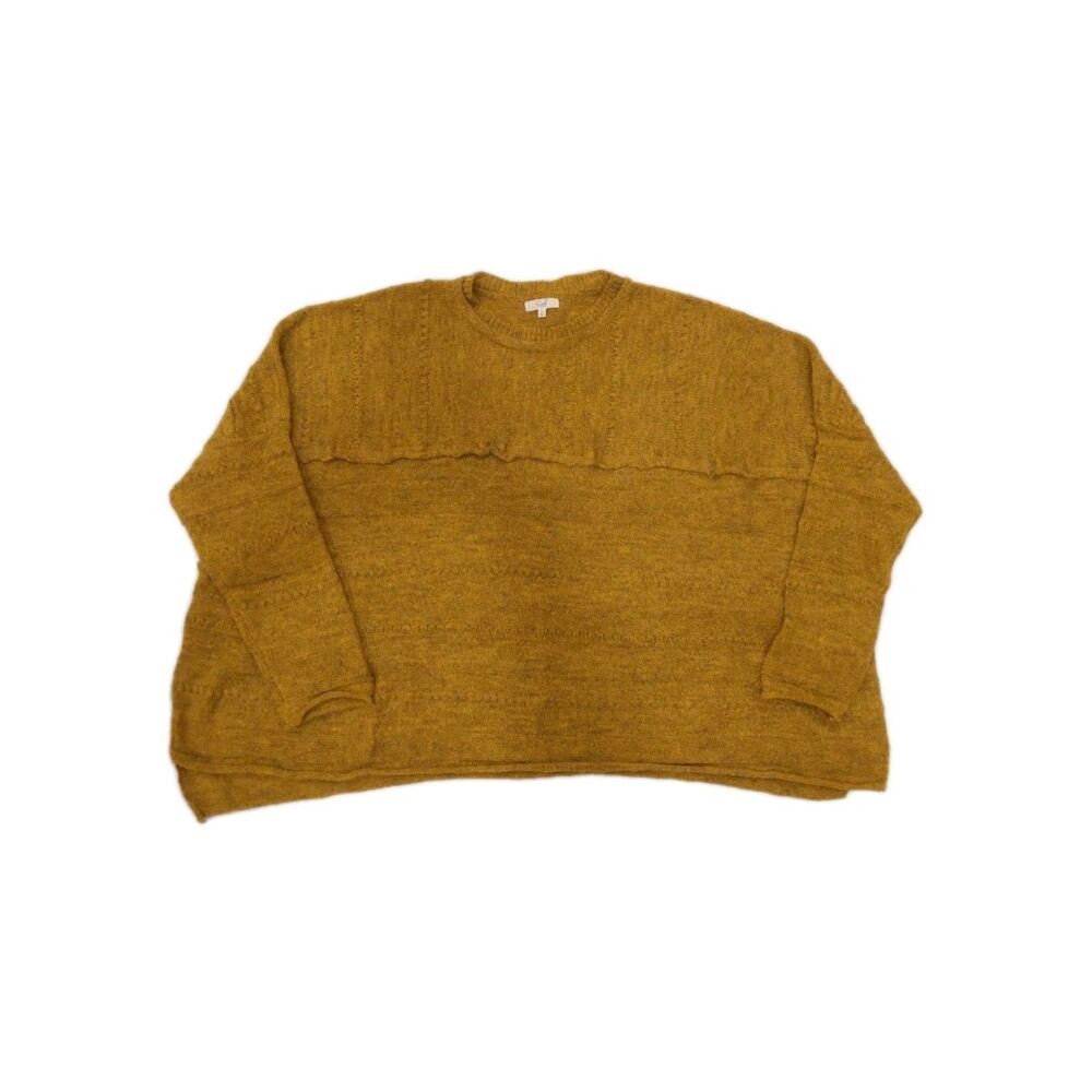 Easel Yellow Mustard BOHO Oversized Pullover Tunic Knit Sweater Wool Blend Sz M